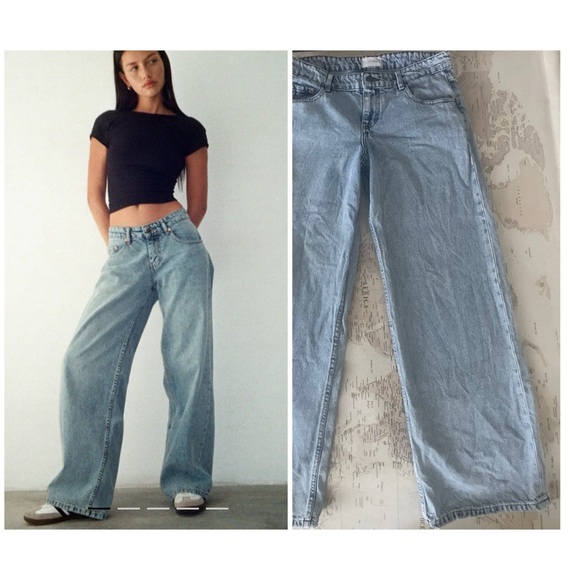 Motel Rocks Denim - Motel Rocks Roomy Low Rise 80s Light Blue Size 33